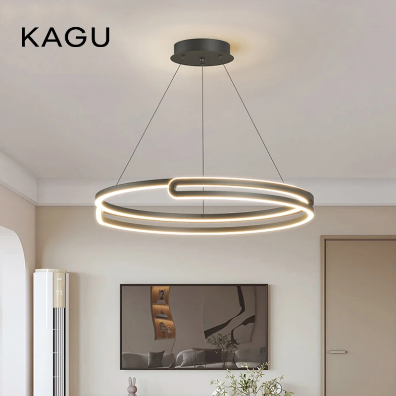 Modern LED Round Chandelier Dimmable Ceiling Lamp For Dining Living Bedroom, Surface Mounted Home Lighting Fixtures