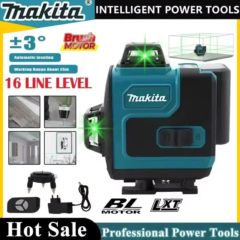 

Лазерный нивелир Makita 16 линий, 360°, горизонтальный и вертикальный, высокоточный, с зеленым лучом, настенный, портативный инструмент