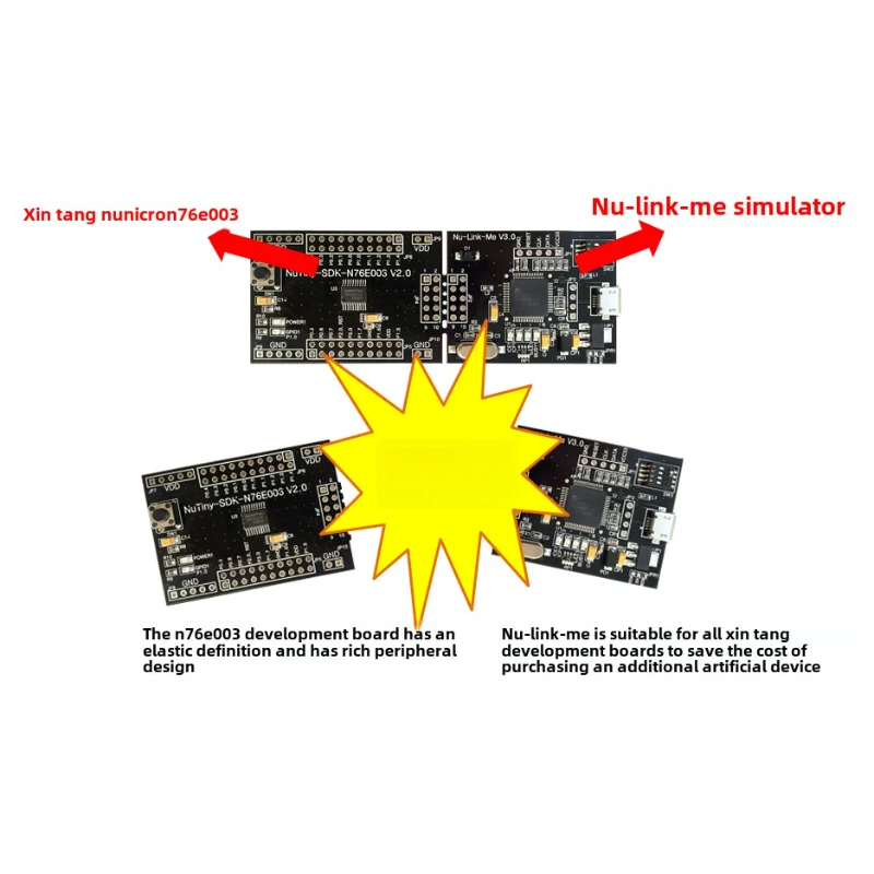 NuTiny-SDK-N76E003 Development Board for 8051 Microcontroller Embedded Programming & Prototyping