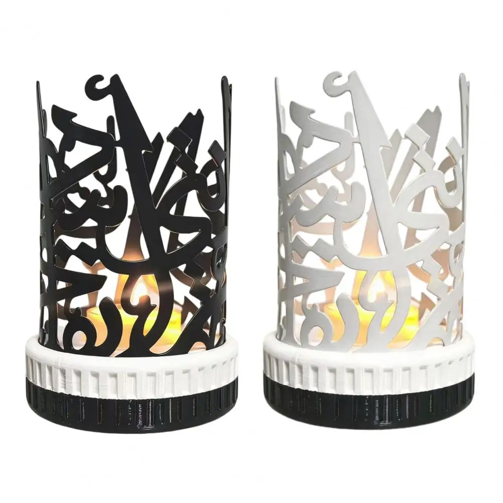 

Candle Holder Retro Arabic Style Islamic Lantern Decor Windproof Tealight Holder Festive Eid Decoration for Home Table Mantel