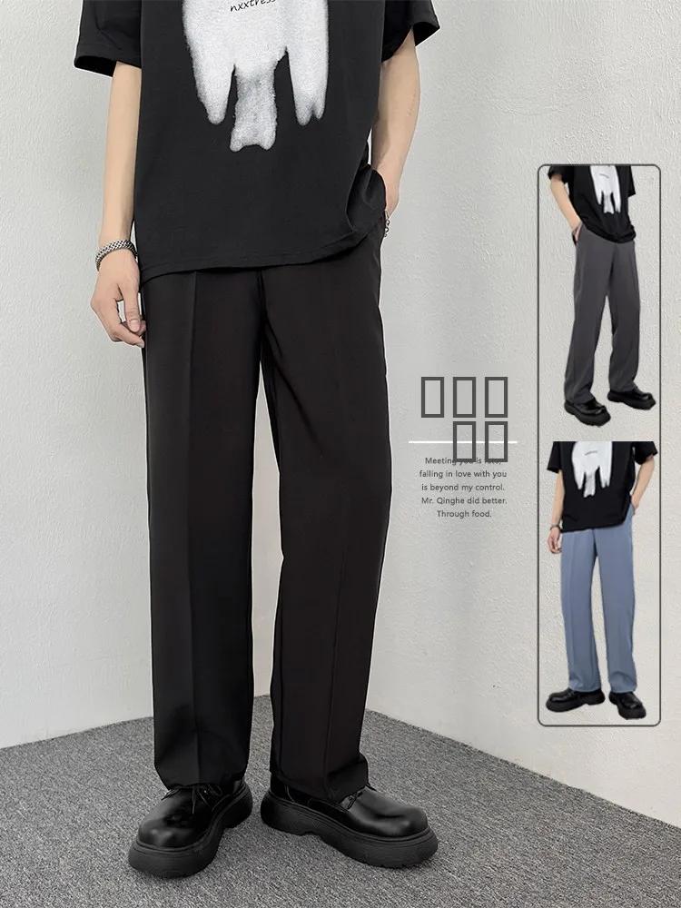 

Мужские повседневные брюки Bla: свободные, прямого кроя, весна-осень, модные, струящиеся, бренд West Pants, молодежные, универсальные, на все сезоны