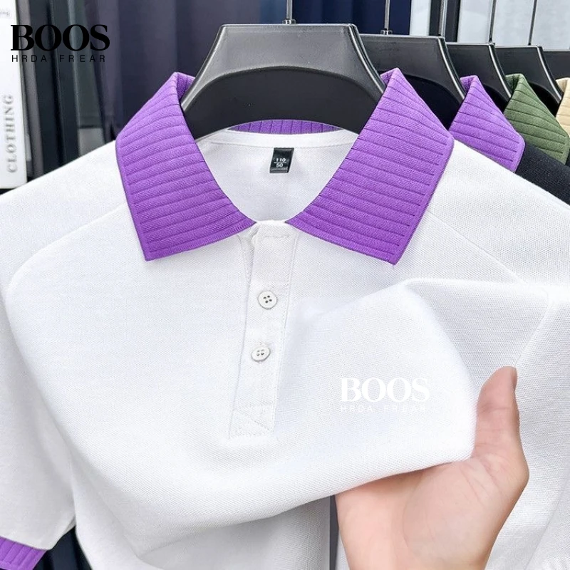 

New Summer High Quality Embroidered Logo Polo Shirt for Men, Fashionable, Casual, Breathable, Cool T-shirt Top
