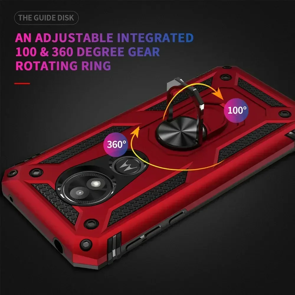 Support de téléphone de voiture avec anneau en métal, étui pour Motorola Moto E5 Play, étui arrière pour Motorola Moto E 5 5th Isabel E Play Armor