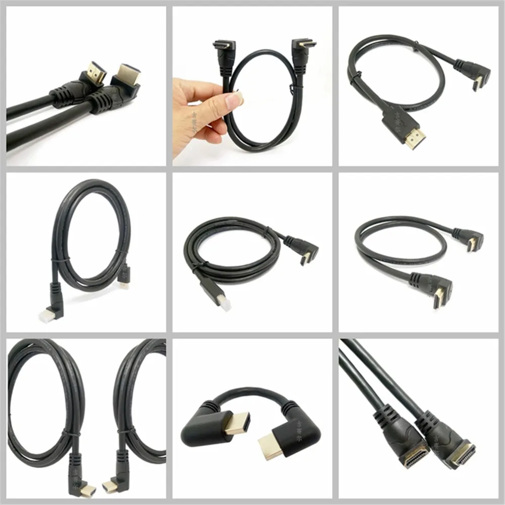 4K HD対応 2.0ケーブル 度角エルボーアングル HD to HDTVケーブル 2K*4K 1080P 3D テレビ、PC、プロジェクター、PS3、PS4、ラップトップ用 1フィート、2フィート、6フィート