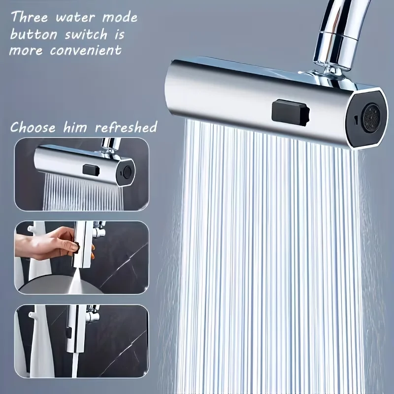 Multifunctional RV Kitchen Universal Three Outlet Mode Kitchen Sink and Bathroom Sink Faucet Replacement Accessories Faucet