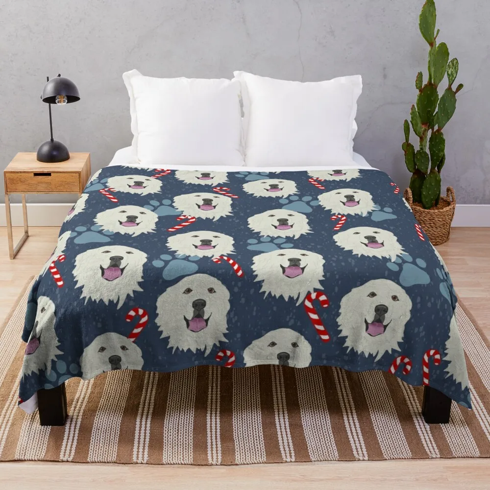 

Christmas Great Pyrenees Green Pattern Throw Blanket christmas gifts Luxury Brand Blanket