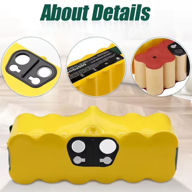 

For IRobot Roomba Vacuum Cleaner Battery 14.4V 6000mAh 500 510 530 570 580 600 650 700 780 790