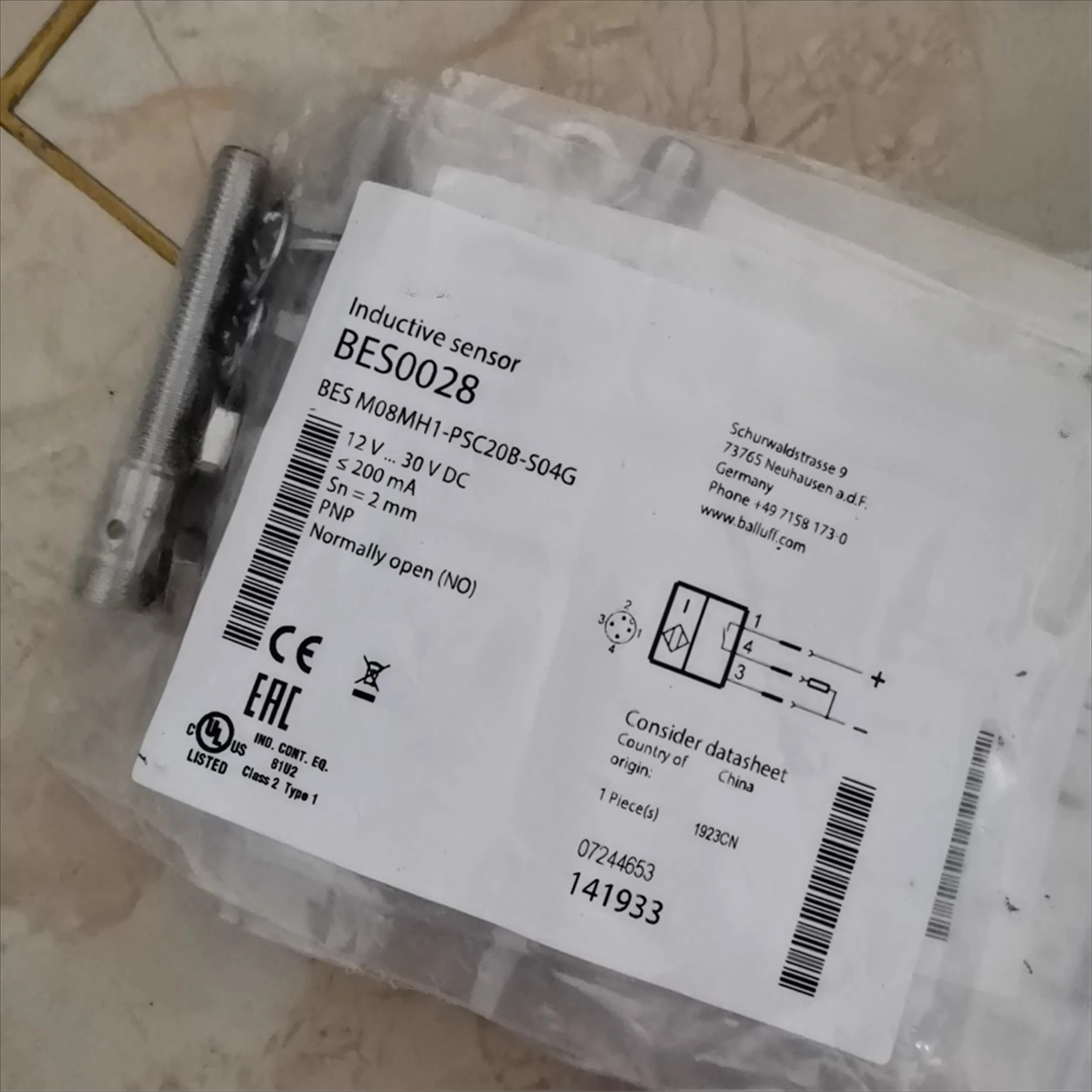 BES0028 BES M08MH1-PSC20B-S04G Neuer Bestand