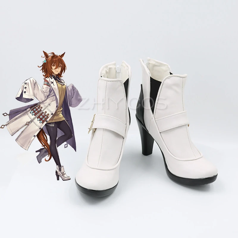 New Game Pretty Derby Agnes Tachyon Cosplay Boots PU Leather Halloween Carnival Shoes for Women Cosplay Accessories 2
