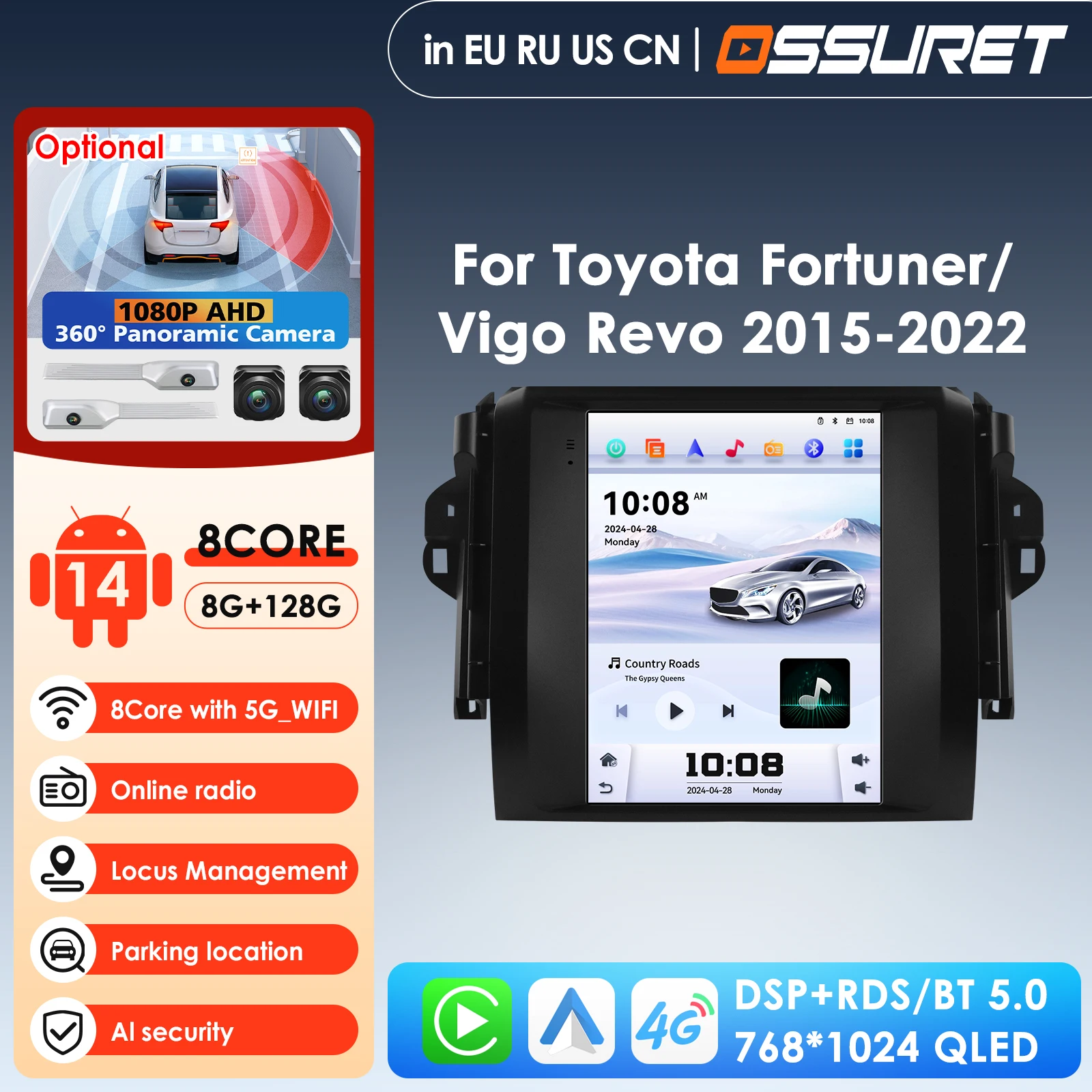 トヨタ-フォーチュナー-2015-2022-ハイラックス-レボ用-オーディオ97インチ-carplay-4g-2din-android-14-カーラジオ-マルチメディア-ビデオプレーヤー-gps-オーディオ-dsp