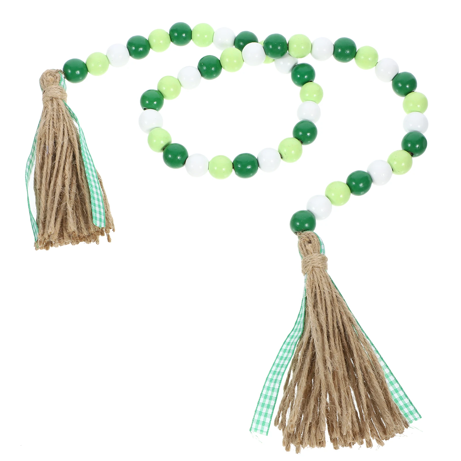 

Wood Bead Beaded Strings St Patrick's Day Irish nament Tassel Fall Wooden Beads Pastoral Style