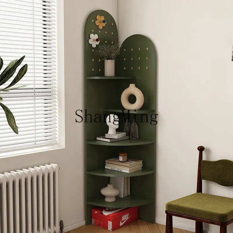 FGPremium Simple Triangle Cabinet Living Room Wall Corner Cabinet Small Household Corner Cabinet Wood Corner Storage Rack