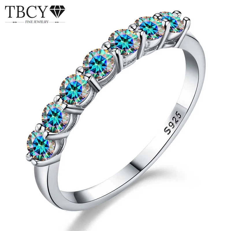 

Женское кольцо с бриллиантом TBCYD, обручальное Ювелирное Украшение с цветным муассанитом, 3 мм, 0,7 карата, из серебра 925 пробы
