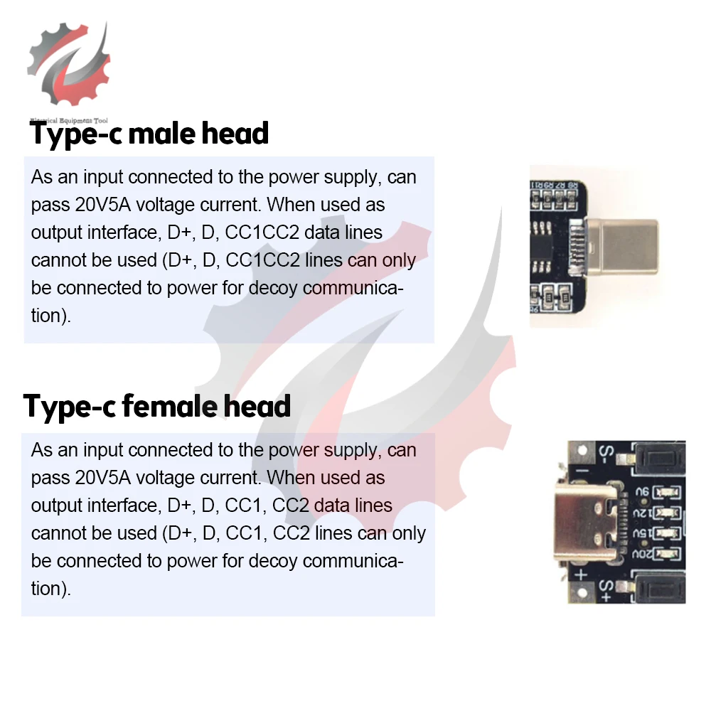 USB Type-C 9V 12V 15V 20V Adjustable PD 2.0 3.0 Trigger Adapter QC Decoy Trigger Board Fast Charging Trigger Module With E-mark