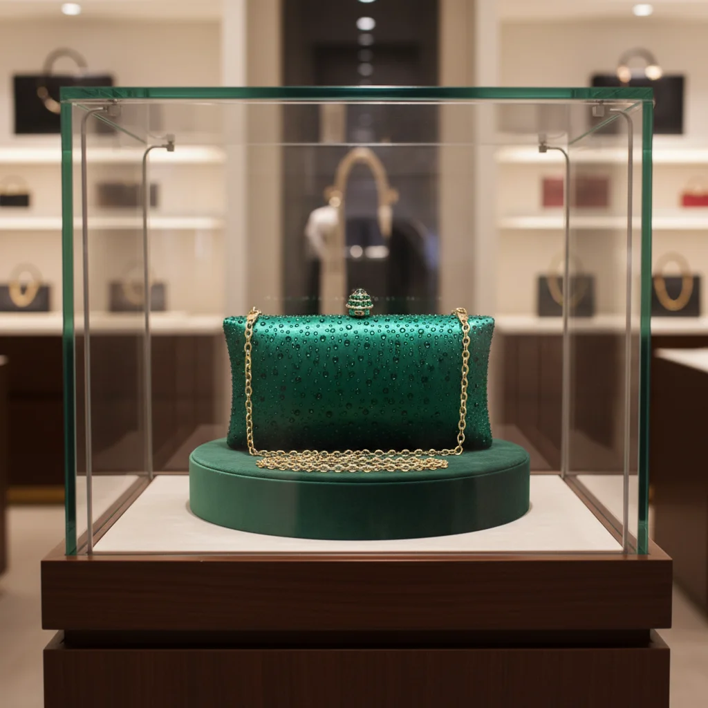 حقيبة يد عصرية فاخرة من حجر الراين للنساء لحفلات الزفاف وحفلات الكتف وحقيبة كروس بسلسلة للسيدات وحقائب عشاء مسائية باللون الأخضر #1