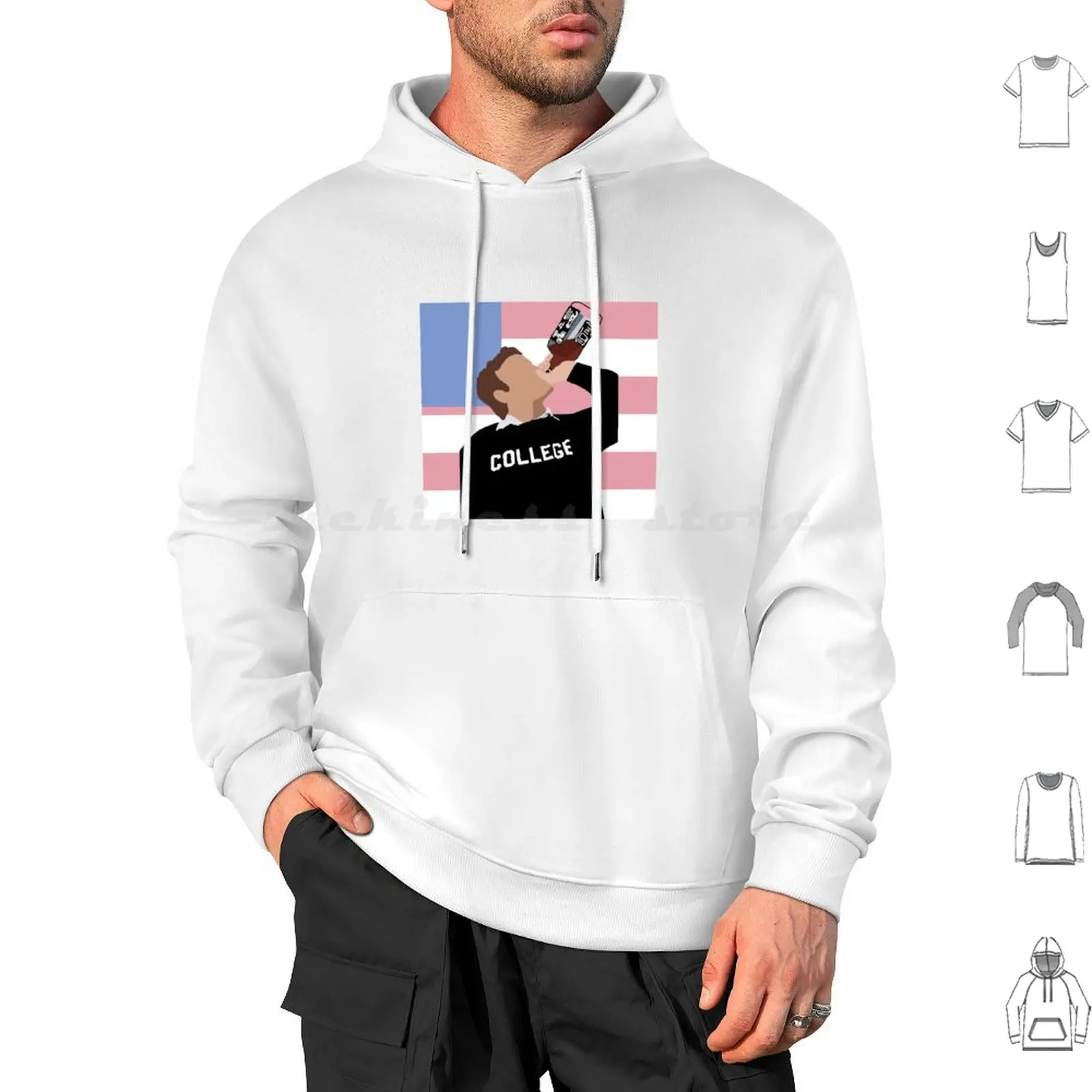 John Belushi Sudadera con capucha de algodón de manga larga John Belushi College Animal House University Dorm