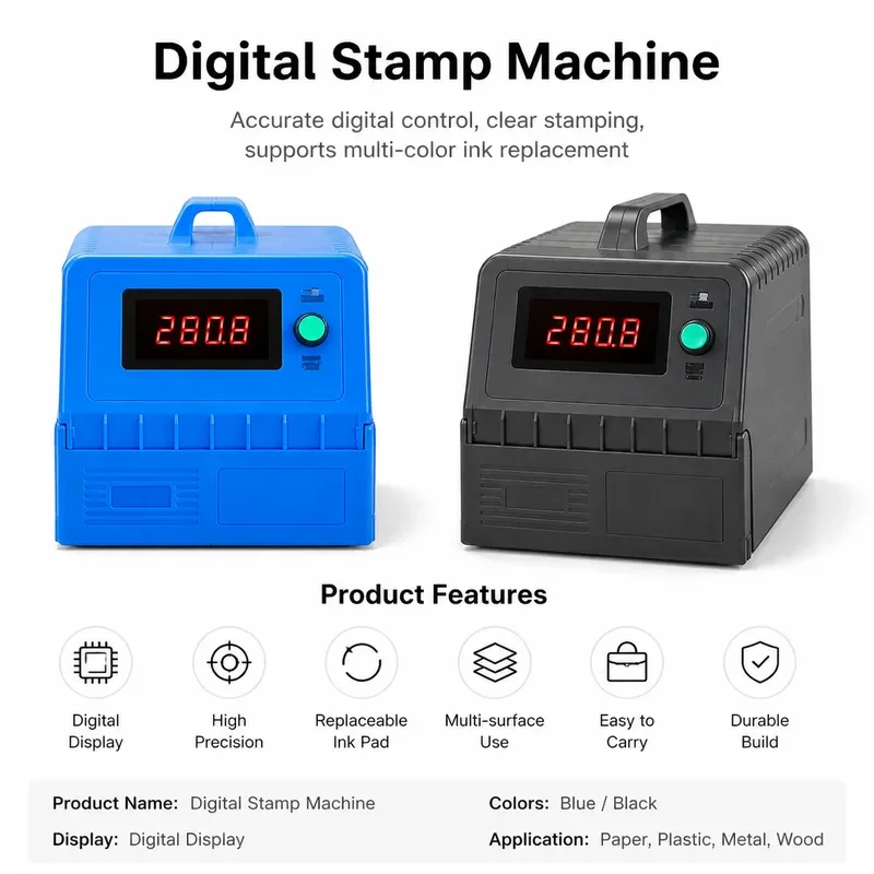 Digital Self-Inking Seal Stamp Machine 220V 50Hz Photosensitive Laser Engraving Business Flash Stamp System