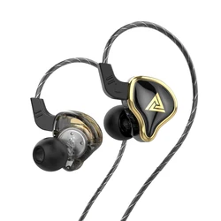 QKZ-Auriculares deportivos AK6 Ares de Metal con cable, audífonos dinámicos de alta fidelidad para música, graves, DJ, Monitor de oído, auriculares con micrófono