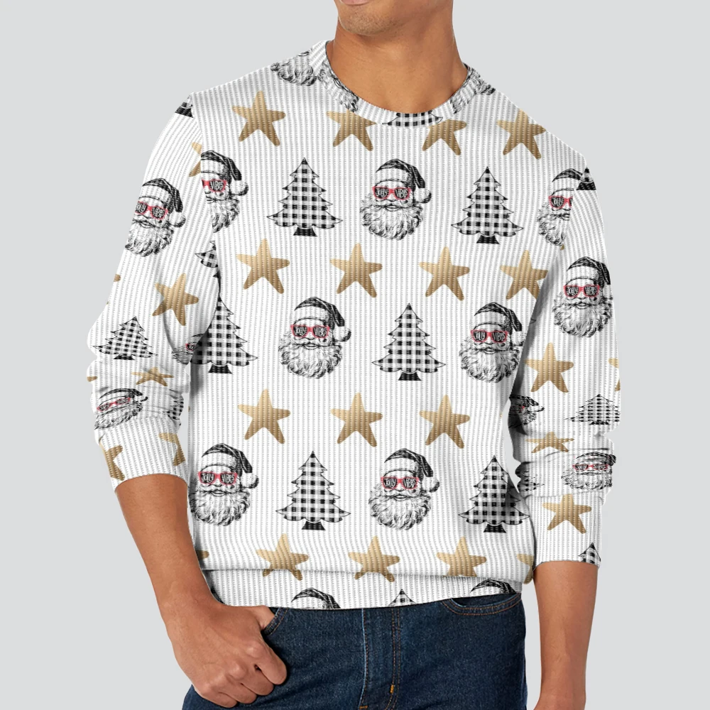 New autumn and winter fashionable sweater with gold star print for warm men's and women's styles