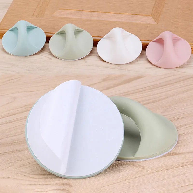 4/8Pcs Nail Free Self Adhesive Auxiliary Handle Toilet Lid Lifter Cabinet Drawer Window Sliding Door Knobs Multi-Purpose Hooks