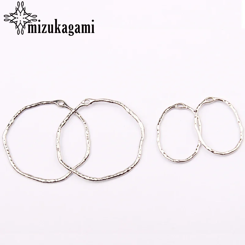 Zinc Alloy  Big Geometric Round Circle Porous Connector Charms 10pcs/lot For DIY Necklace Earrings Jewelry Accessories