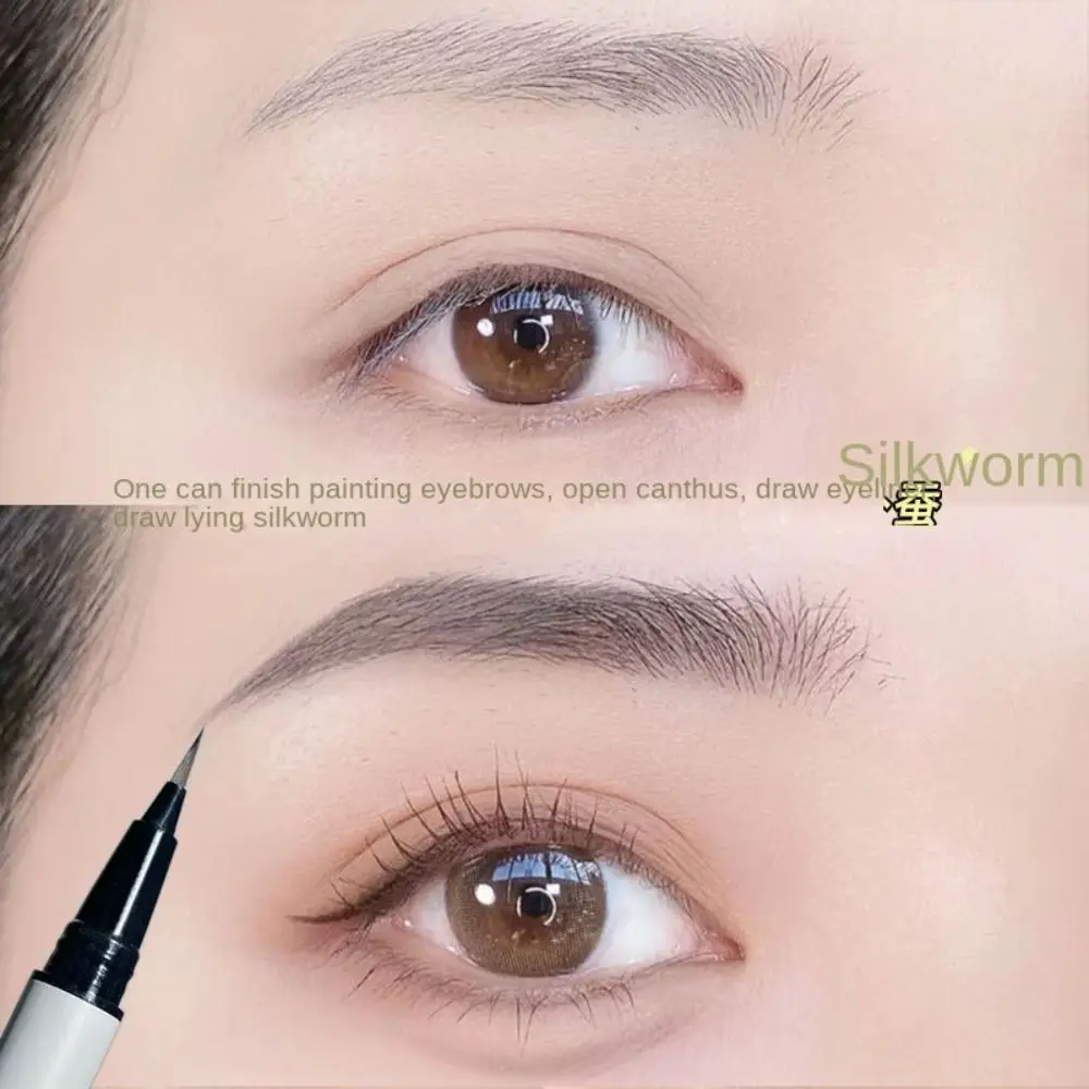 Stylo à sourcils Ultra fin pour femmes, 2 pièces, résistant à la sueur, crayon à sourcils liquide, rehausseur de sourcils, brosse à sourcils