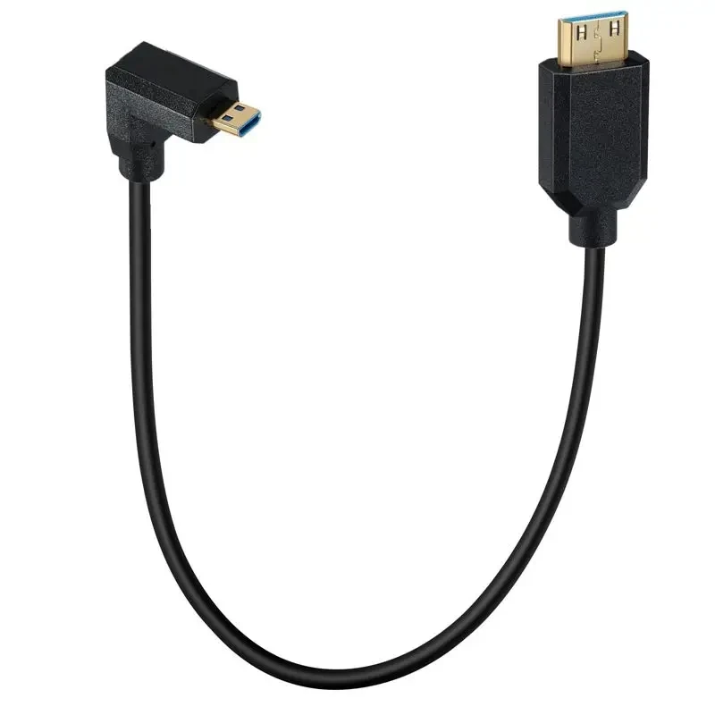 2.1V 8K@60Hz 4K@120Hz 1080P 3D Mini HDMI Compatible to Micro HDMI Compatible Connection Cable 90 ° Elbow Adapter Cable