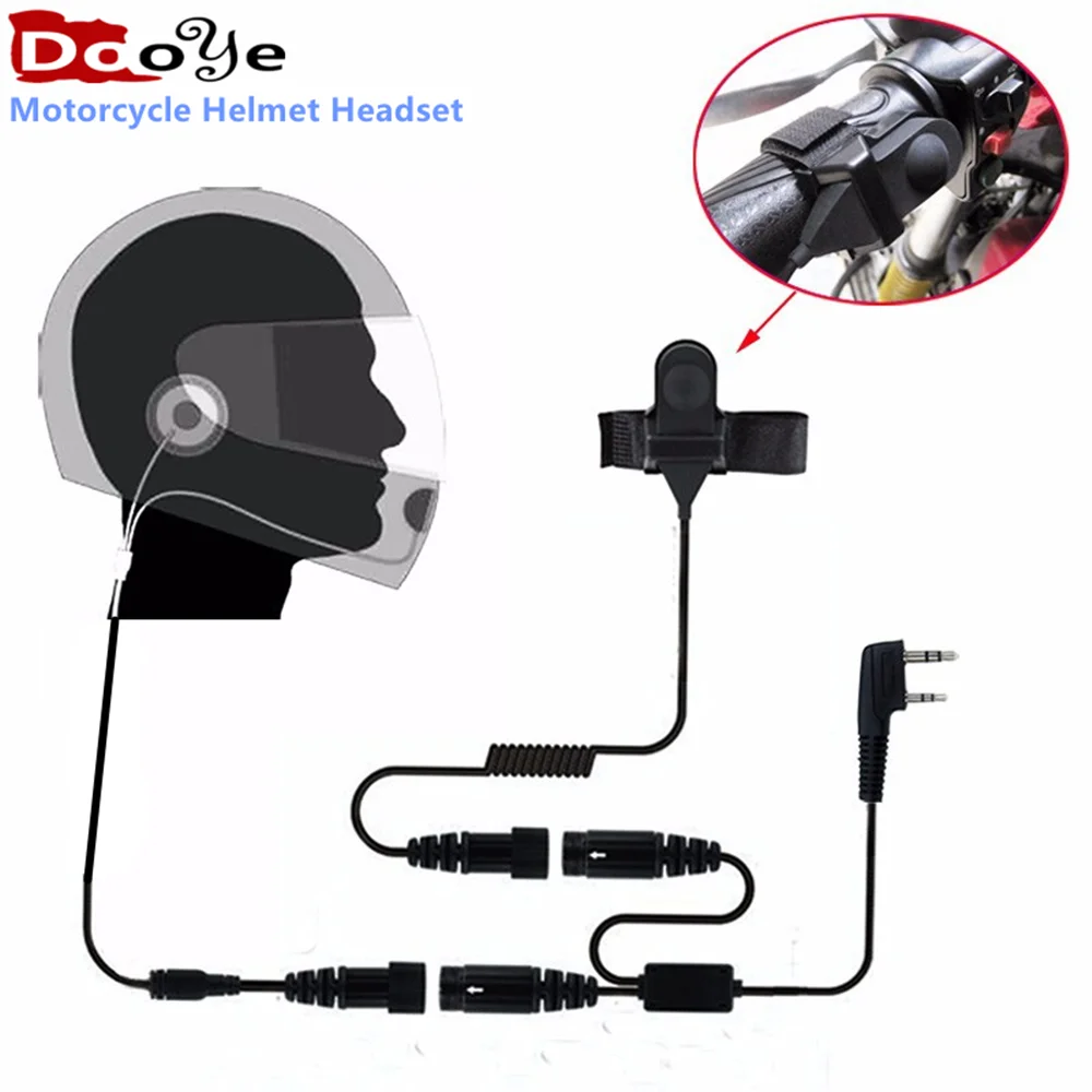 K1 2-Pin PTT Motorrad Helm Headset Hörer für KSUN TYT quansheng Baofeng UV5R UV82 888S Walkie Talkie zubehör kopfhörer