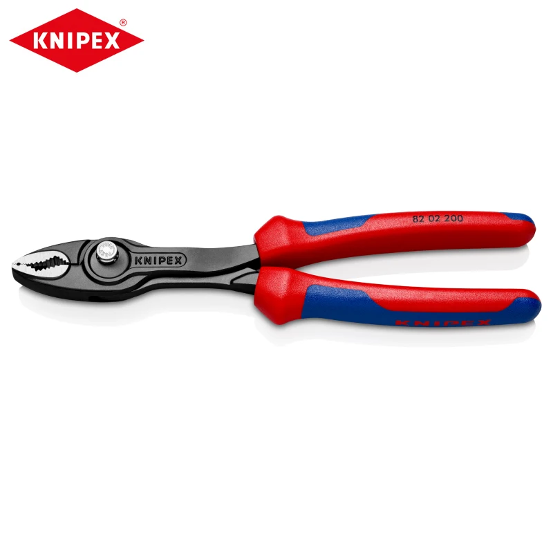 KNIPEX Tools 82 02 200 TwinGrip Slip Joint Pliers 8-Inch Adjustable and Labor-Saving Carp Pliers