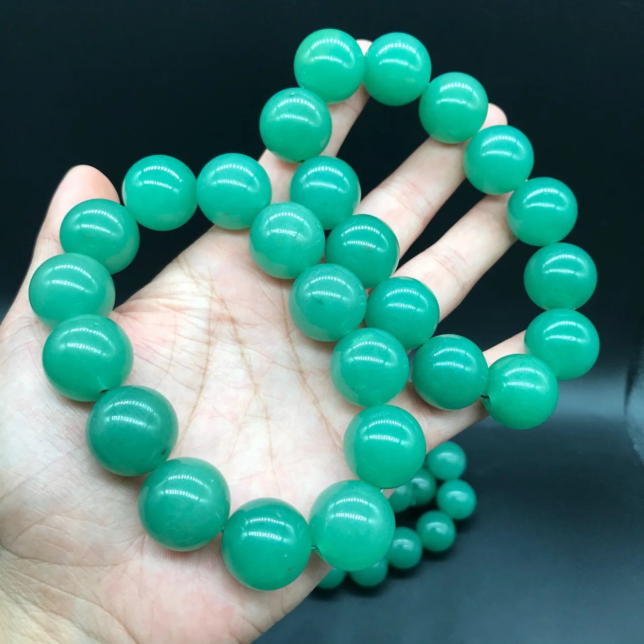 

18mm Natural Green Jade Bracelet Men Women Healing Gemstone Fine Jewelry Genuine Myanmar Jadeite Round Beads Bracelets Bangles