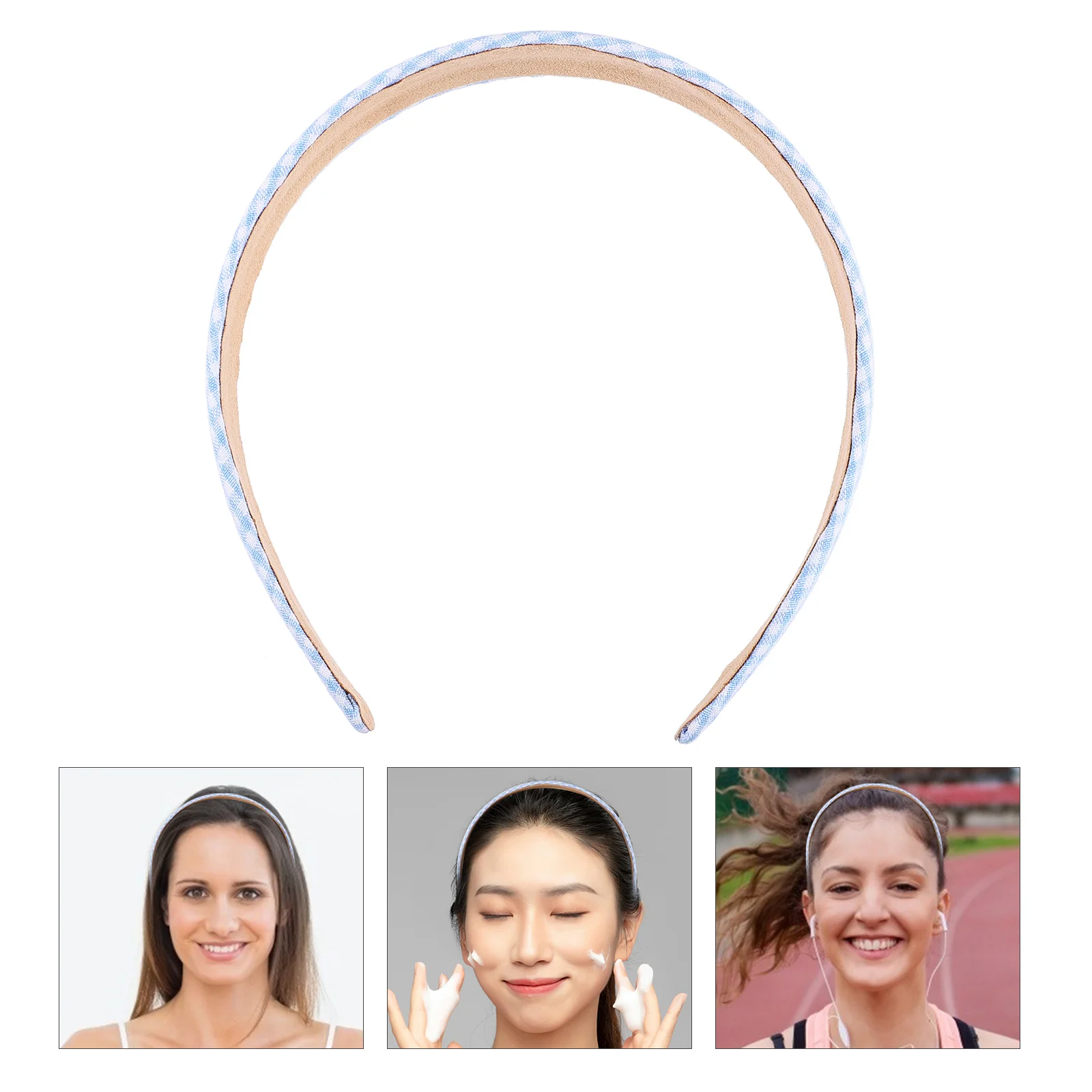 

5pcs Plaid Headbands Fabric Hoops Hair Accessories Women Girls Elastic Comfortable NonSlip Yoga Sports Bathing HairDecorations