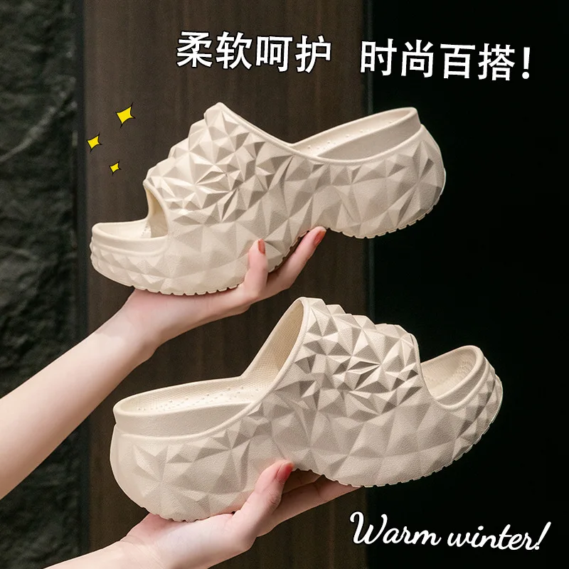 

Women's Chunky Platform Slippers 2026 Comfort Soft Thick Bottom Slides Woman for Sandals New Open Toe Non-slip Beach Shoes