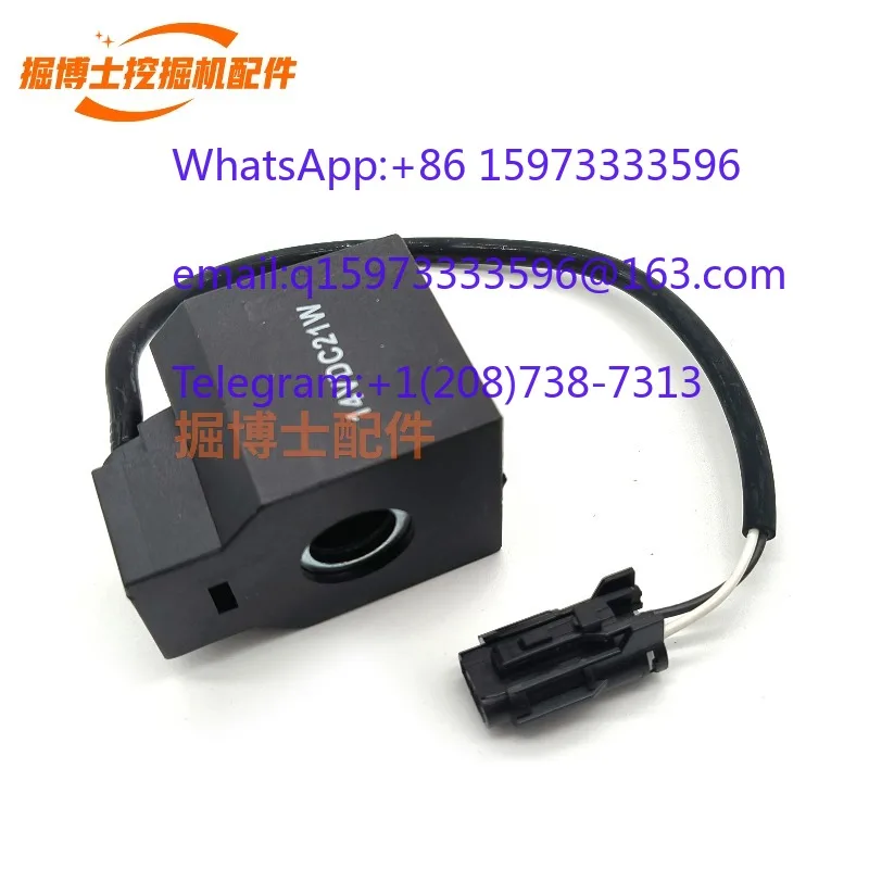 Excavator Hydraulic Pilot Safety LockSolenoid Valve Coil Replacement Part Fit R55 R60 R150 R215 R225-5 -7 Engineering Mechanical