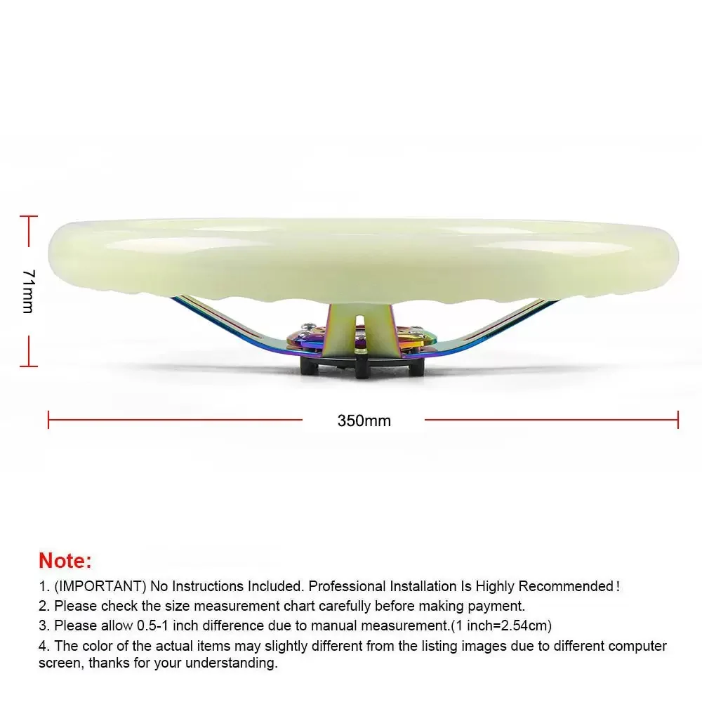 Car Modification Acrylic Luminescent Steering Wheel 14-Inch / 350mm Racing Competition Steering Wheel Car Accessories