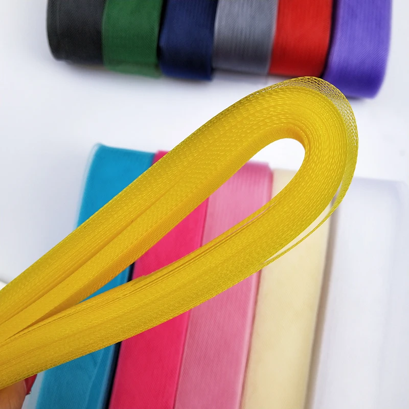 1Pc Soft Horsehair Mesh Braid Polyester Mesh Fabric Flat Plain Crin Ribbon DIY Craft Accessories For Women Fascinator Hats Multi view 5