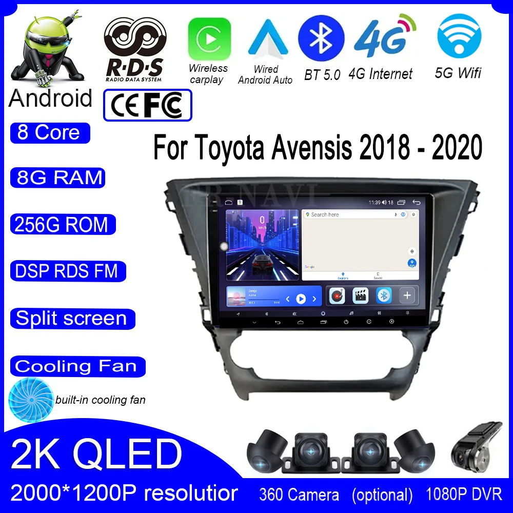 

9 lnch Android 14 For Toyota Avensis 2018 - 2020 Car Radio Multimedia Video Player Navigation Stereo Head Unit