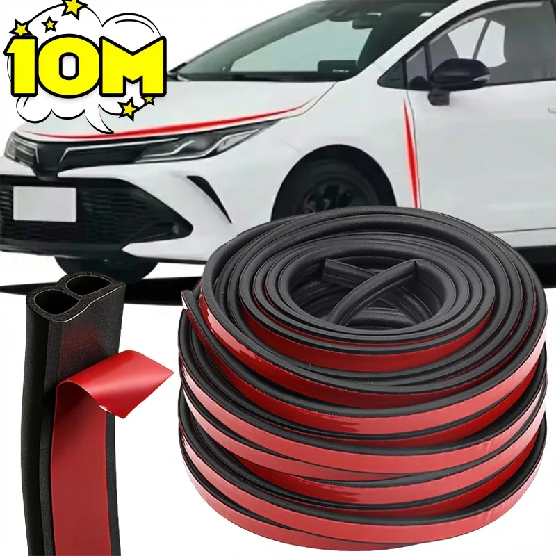 

1/10 м самоклеящаяся автомобильная резиновая уплотнительная лента B-образной формы, уплотнитель для двери автомобиля, шумоизоляция, изоляция, защитная наклейка