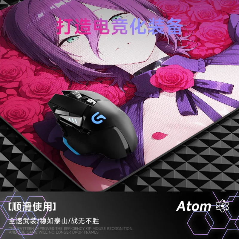 Custom ATOM Photovoltaic Glass Mouse Pad Personalised Anime Gaming Mat Laser Engraving Technology Desk Pad FPS Gaming Mouse Pad