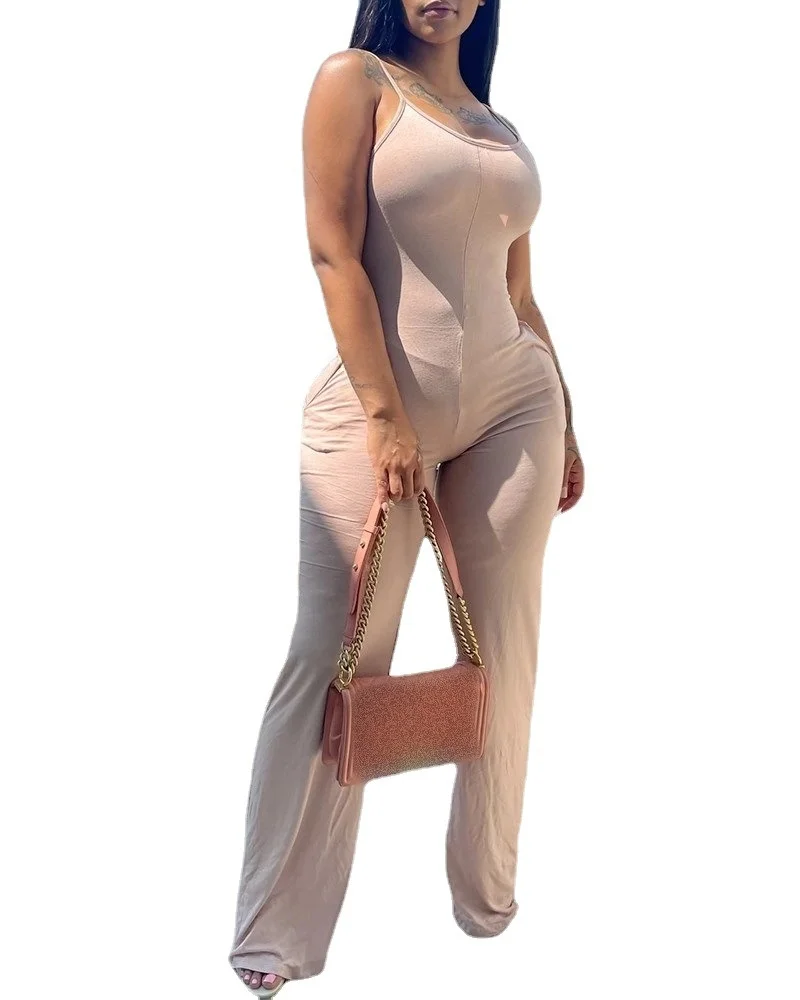 Faionable – combinaison imprimée coupe cintrée pour femmes, bretelles, taille haute, pantalon Long, rue, Collection d'été, tissu Polyester