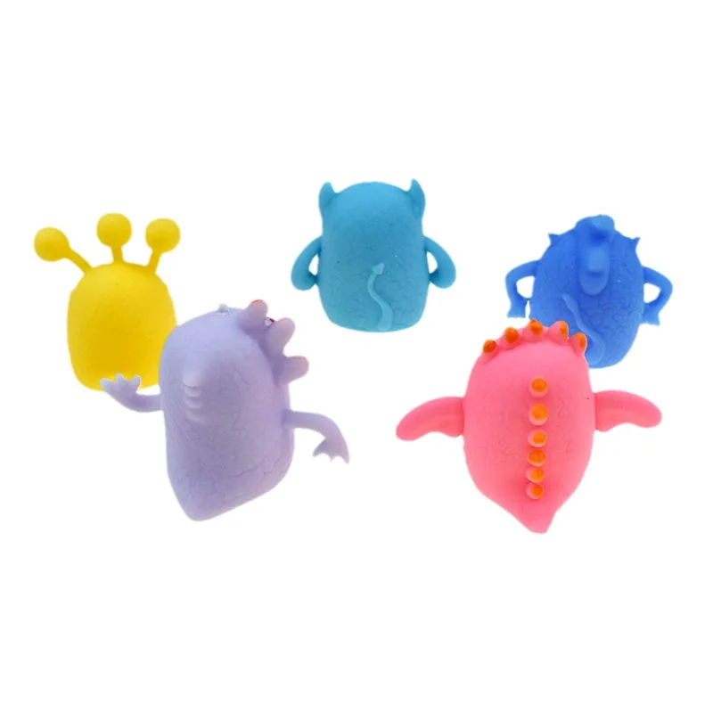 Engraçado Cartoon Little Monster Finger Puppet, Simulação Boneca Monstro Colorido, Modelo Infantil, Storytelling Props, Brinquedos Novidade, Bonito, 5pcs