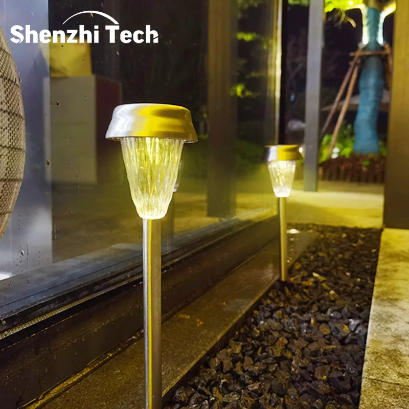 6PCS LED Solar Outdoor Light IP65 Waterproof Lawn Lamp Decoration Landscape Lighting for Courtyard Terrace Path Porch Garden Dec