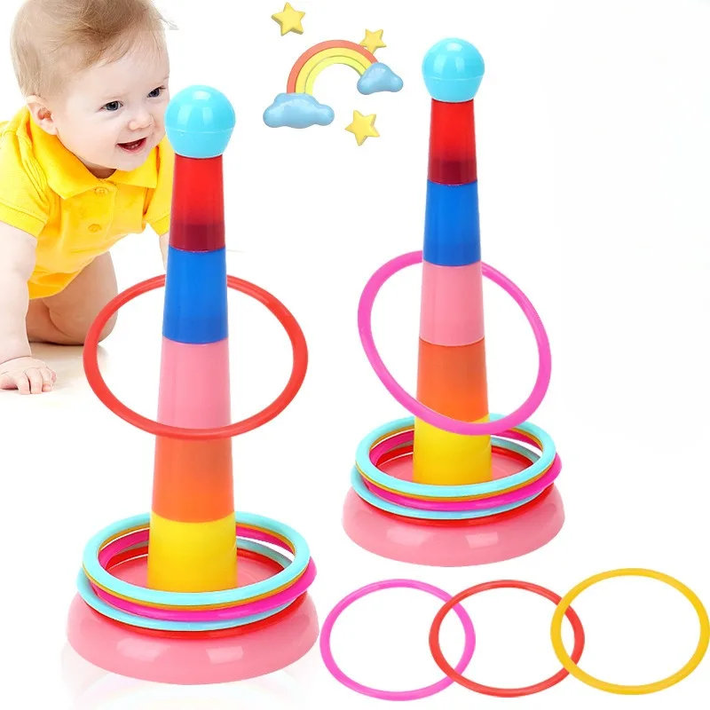 Mini Children Throw Circle Game Ferrule Stacked Toys Fun Indoor Outdoor Parent-Child Interactive Circle Layers Education Gifts