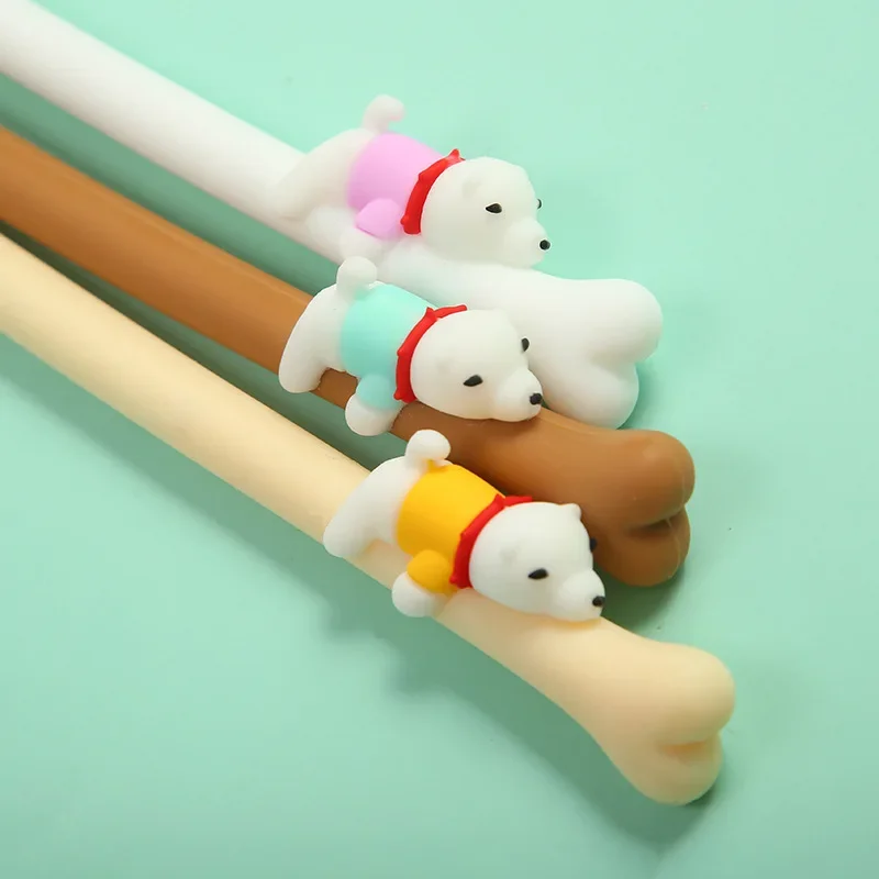 36 pçs criativo cão osso gel caneta bonito dos desenhos animados aprendizagem artigos de papelaria material de escritório caneta de sinal à base de água kawaii material escolar