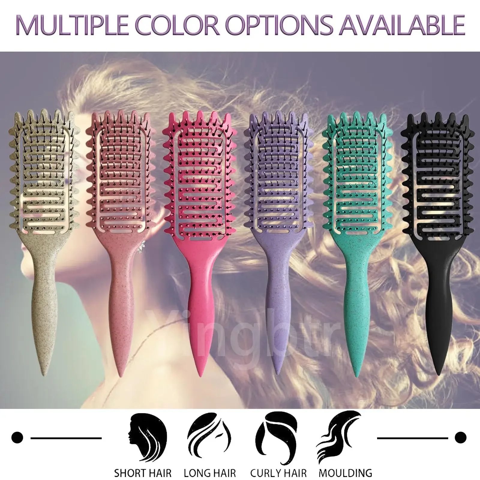 Curl Define Styling Brush Hollow Out Detangling Hair Brush Tangled Wet Curly Hair Comb Shaping Curls Barber Hairdressing Tools