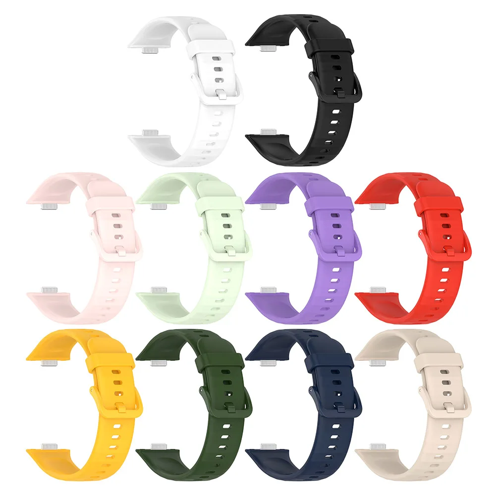 Silicone Strap Breathable Replacement Wristband Sweatproof Adjustable Watch Band Sports Watchband for Huawei Watch Fit 3