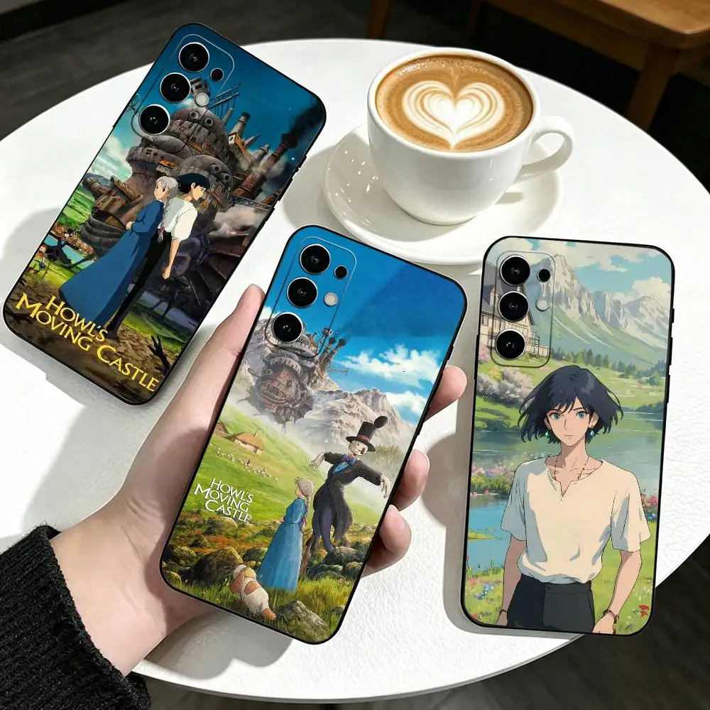 Howles M-Moving-g C-Castles Phone Case Black Silicone Soft For Samsung S25,S24,S21,S22,S23,S30,Ultra,S20,Plus,Fe,Lite