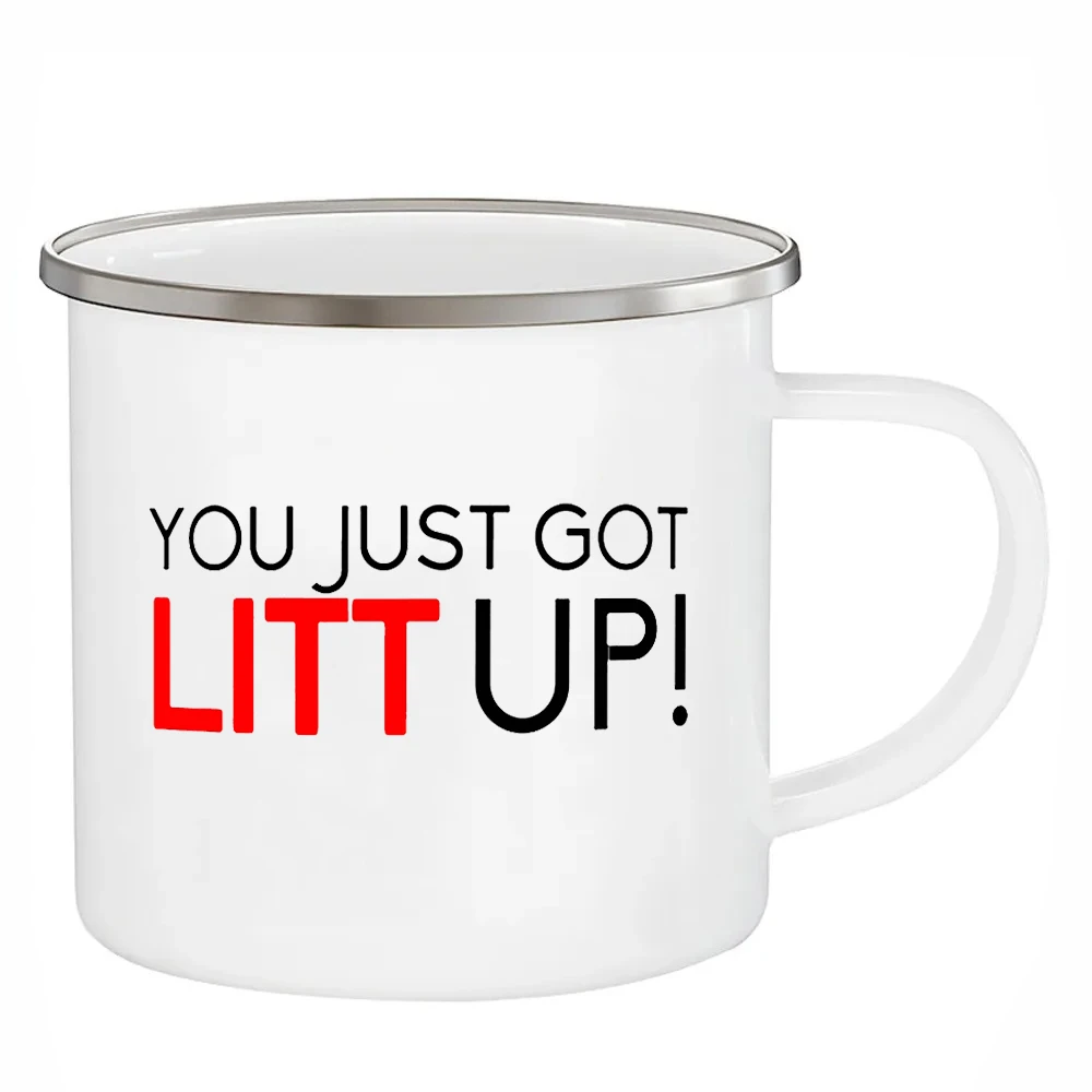 You Just Got Little Up!! Louis Litt TV Suits Cups Enamel Mugs 12OZ Coffee Mugs Home Decal Juice Milk Water Mug Camping Drinkware