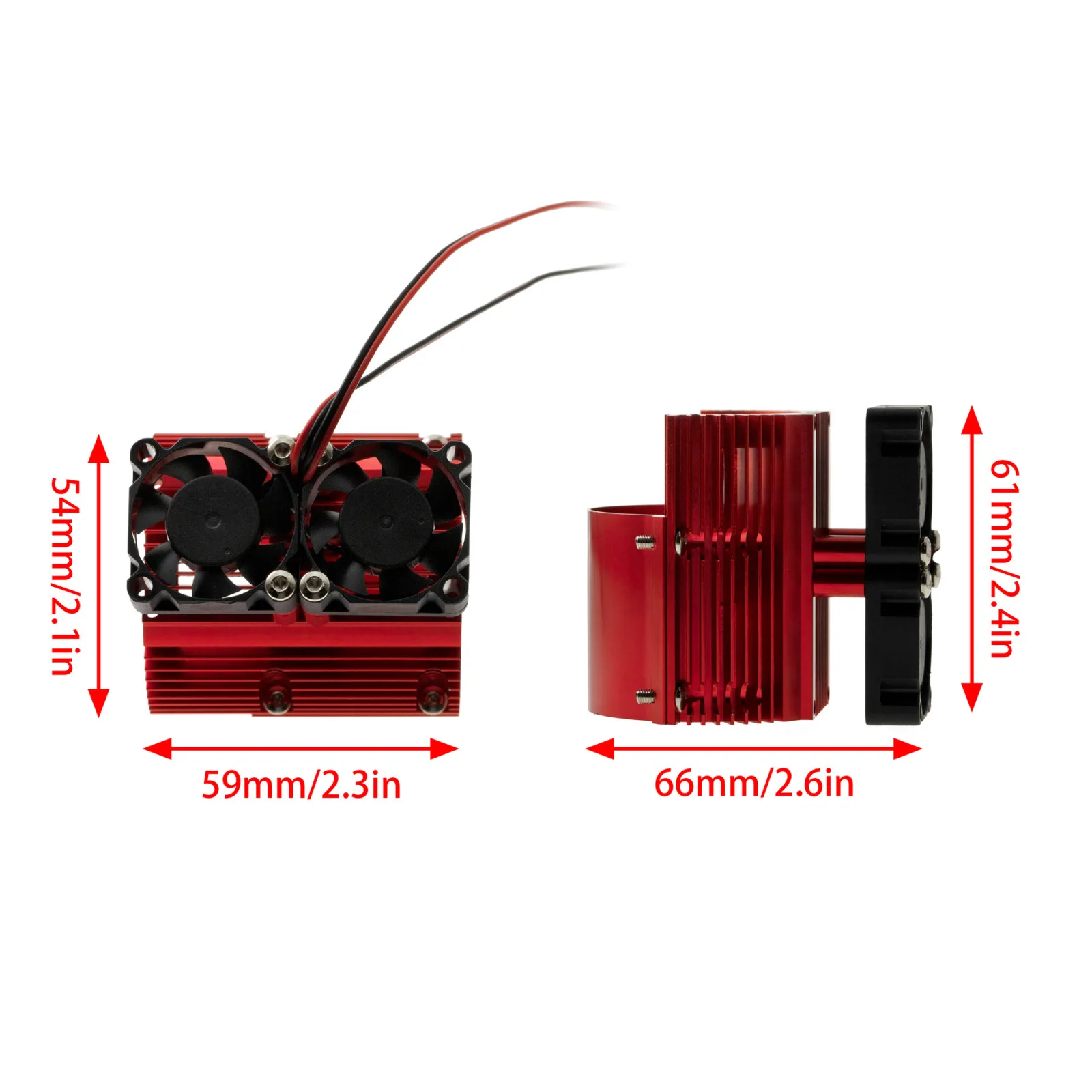 Moteur double refroidissement ventilateurs haute vitesse dissipateur thermique SUMMIT # Radiateur YA-0261BK E-REVO TRAXXAS 41-43mm pour moteur 1/10 1/8 RC, pièce de bateau de voiture