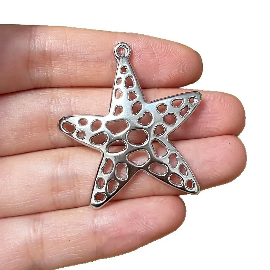 

4 шт. серебристые подвески в виде морской звезды и морской звезды для ожерелья, аксессуары для изготовления ювелирных изделий