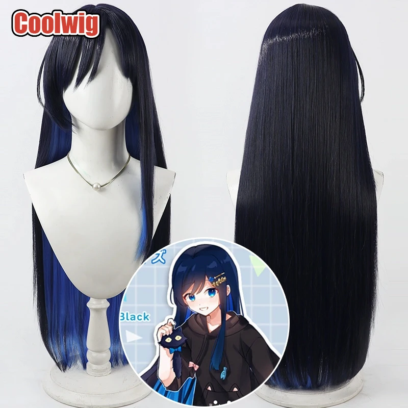 

Coolwig Synthetic Hair Gasolin Alley Cosplay Wigs Anime Virtual YouTuber Gasolin Alley 100cm Long Mixed Blue Wig Heat Resistant